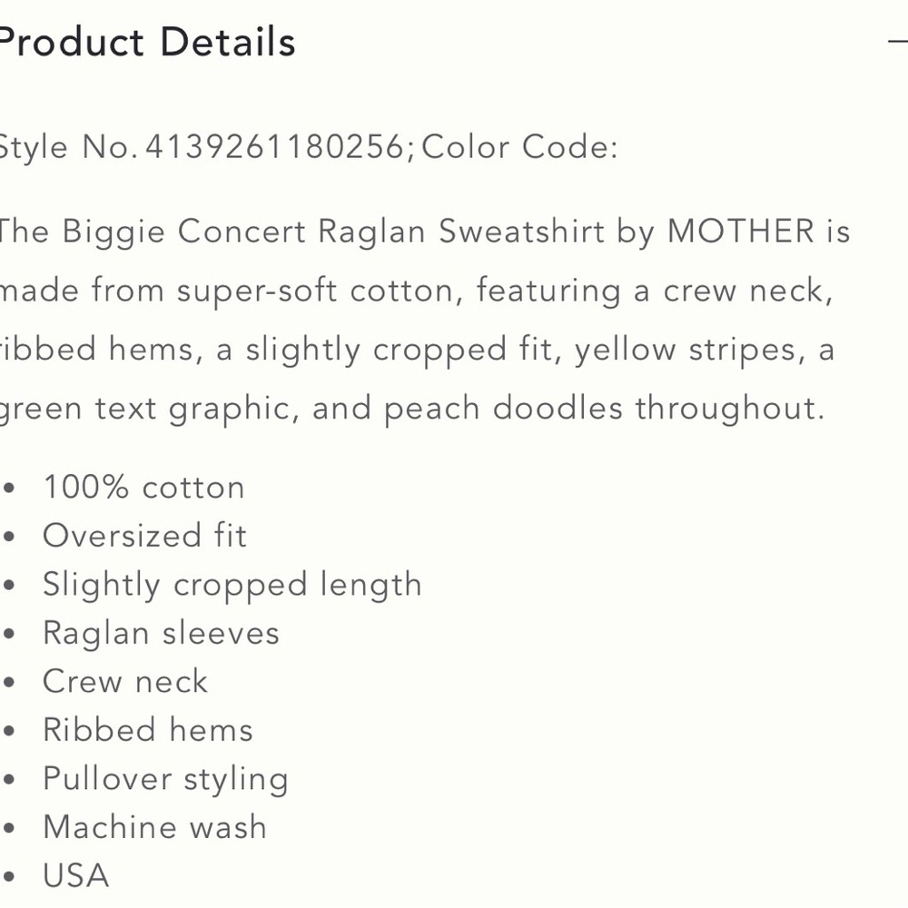 MOTHER Underdog The Biggie Concert Raglan Sweatshirt- M - Picture 9 of 9